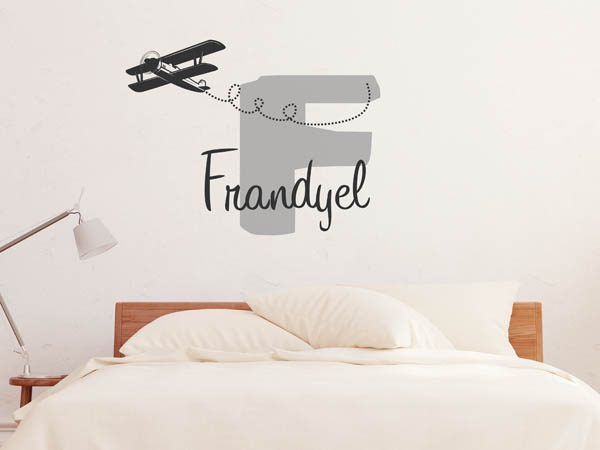 Wandtattoo Frandyel mit Flugzeug