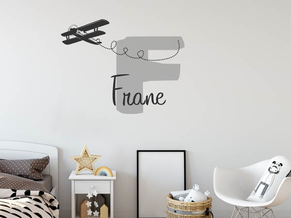 Wandtattoo Frane mit Flugzeug