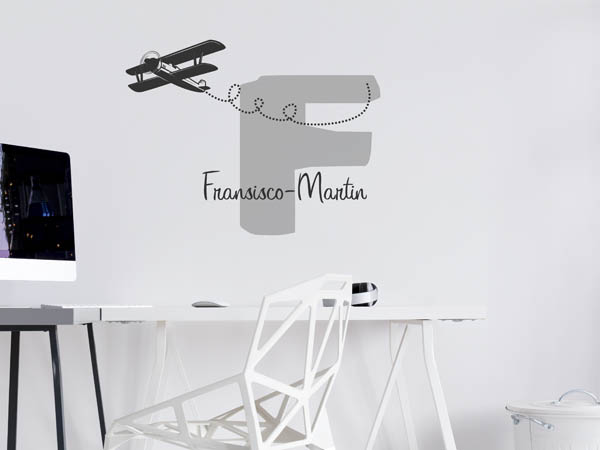 Wandtattoo Fransisco-Martin mit Flugzeug