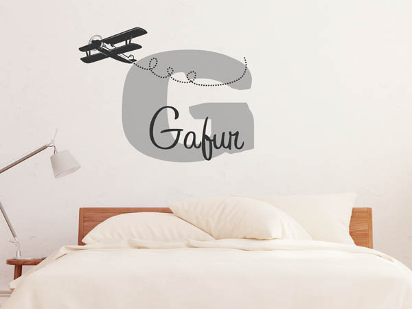 Wandtattoo Gafur mit Flugzeug