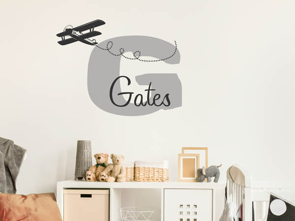 Wandtattoo Gates mit Flugzeug