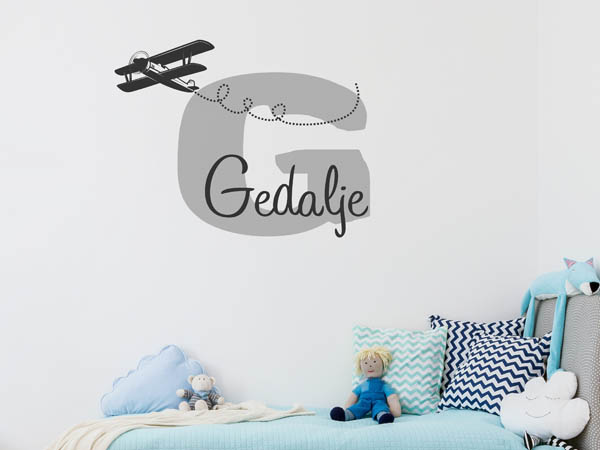 Wandtattoo Gedalje mit Flugzeug