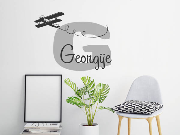 Wandtattoo Georgije mit Flugzeug