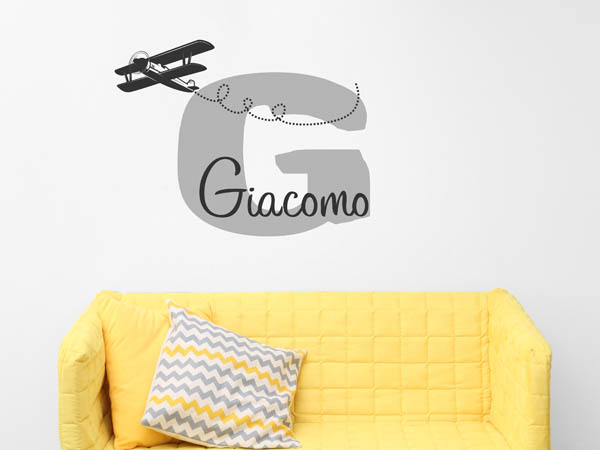 Wandtattoo Giacomo mit Flugzeug