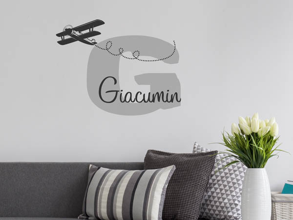 Wandtattoo Giacumin mit Flugzeug