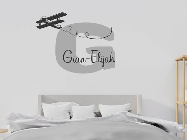 Wandtattoo Gian-Elijah mit Flugzeug