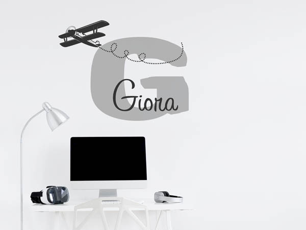 Wandtattoo Giora mit Flugzeug