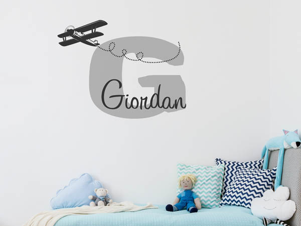 Wandtattoo Giordan mit Flugzeug