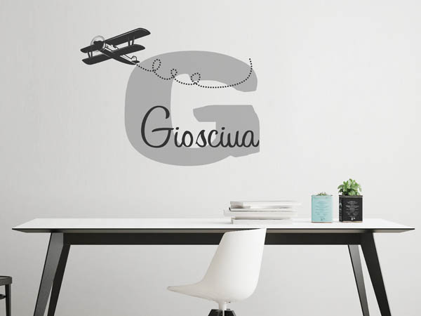 Wandtattoo Giosciua mit Flugzeug