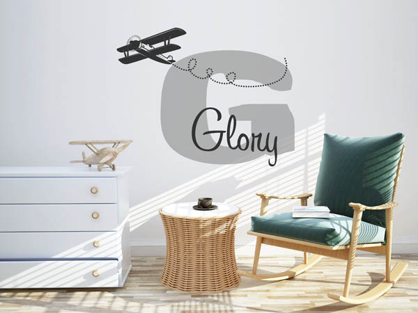 Wandtattoo Glory mit Flugzeug