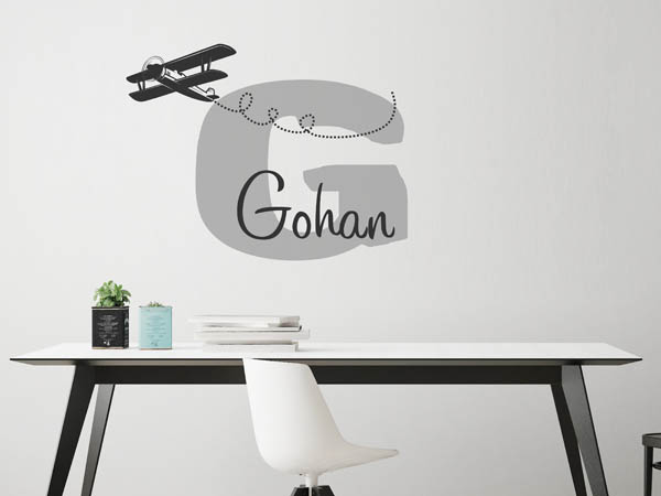 Wandtattoo Gohan mit Flugzeug