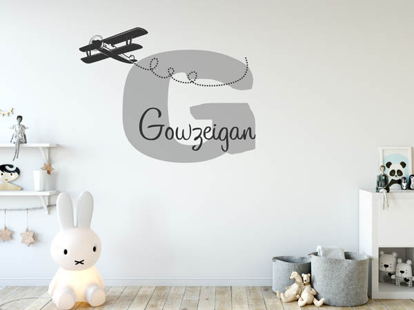 Wandtattoo Gowzeigan mit Flugzeug