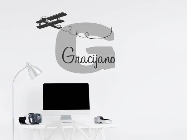 Wandtattoo Gracijano mit Flugzeug