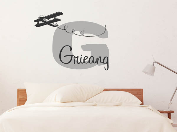 Wandtattoo Grieang mit Flugzeug