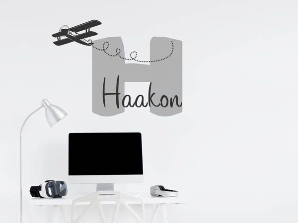 Wandtattoo Haakon mit Flugzeug