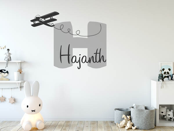 Wandtattoo Hajanth mit Flugzeug