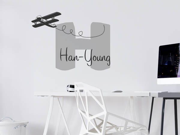 Wandtattoo Han-Young mit Flugzeug