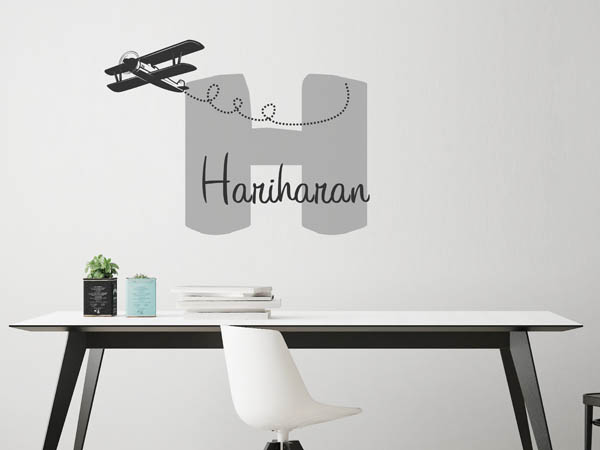 Wandtattoo Hariharan mit Flugzeug