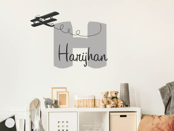 Wandtattoo Harijhan mit Flugzeug