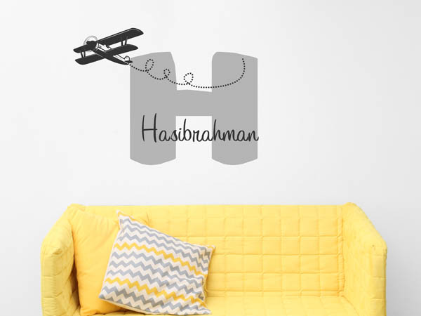 Wandtattoo Hasibrahman mit Flugzeug