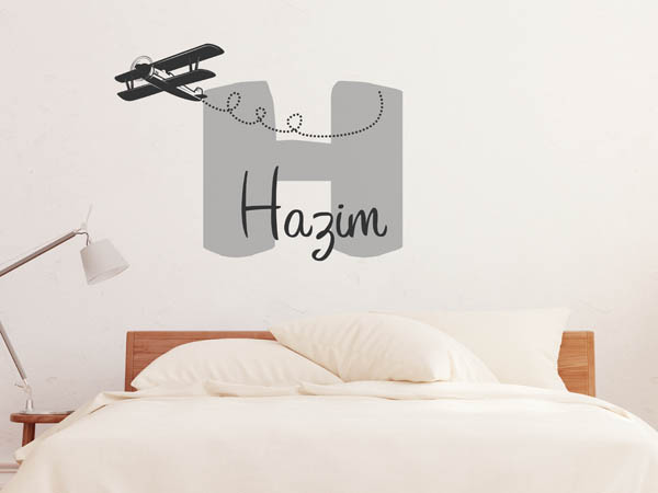 Wandtattoo Hazim mit Flugzeug