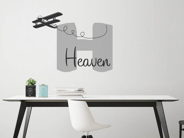 Wandtattoo Heaven mit Flugzeug