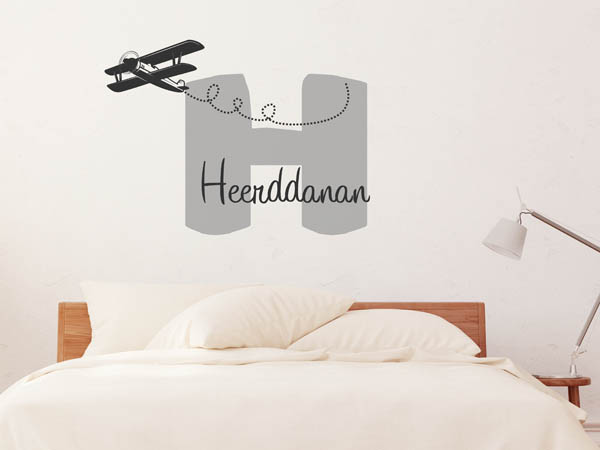 Wandtattoo Heerddanan mit Flugzeug