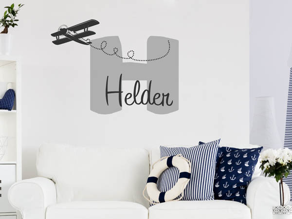 Wandtattoo Helder mit Flugzeug