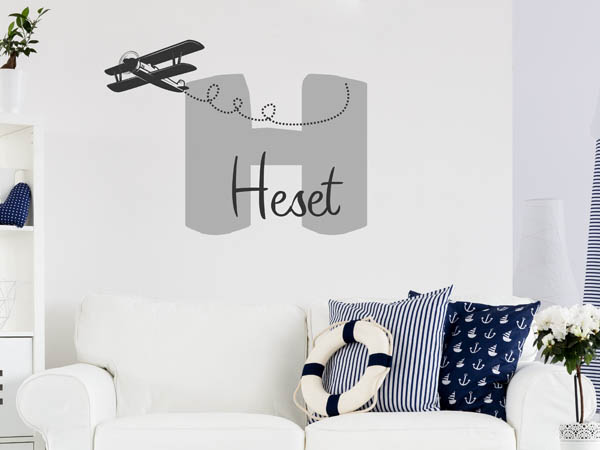 Wandtattoo Heset mit Flugzeug