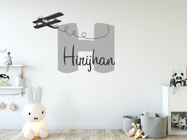 Wandtattoo Hirijhan mit Flugzeug