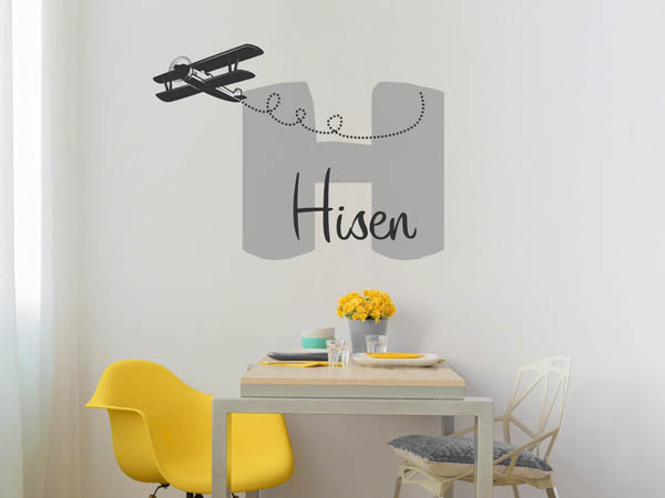 Wandtattoo Hisen mit Flugzeug