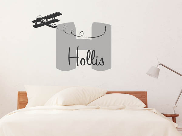 Wandtattoo Hollis mit Flugzeug