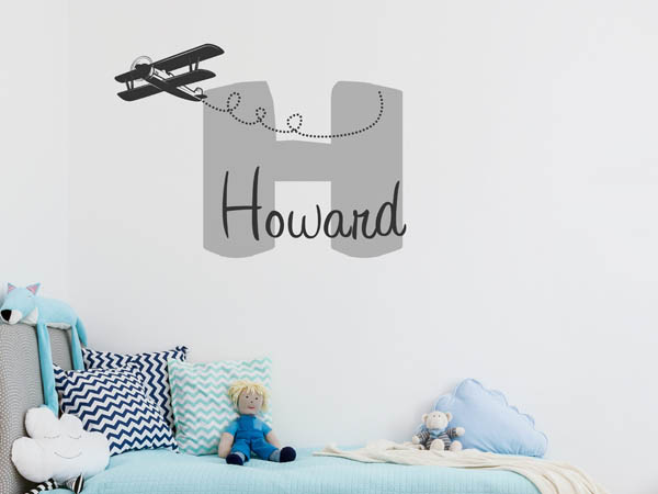 Wandtattoo Howard mit Flugzeug