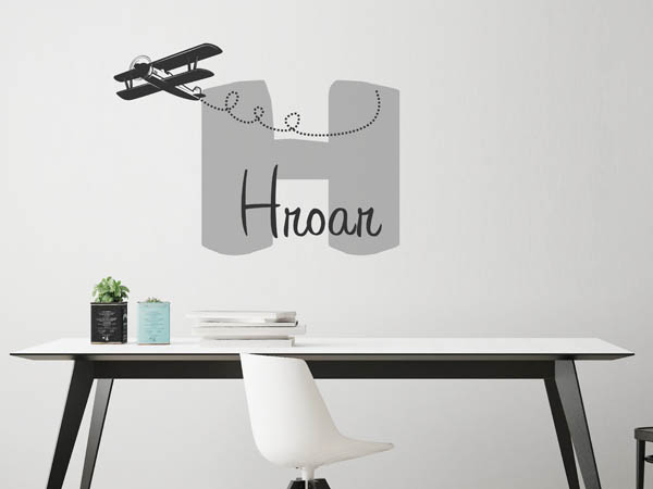Wandtattoo Hroar mit Flugzeug