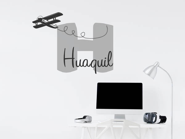 Wandtattoo Huaquil mit Flugzeug