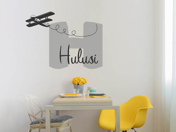 Wandtattoo Hulusi mit Flugzeug
