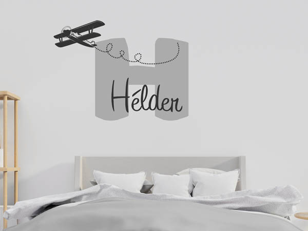 Wandtattoo Hélder mit Flugzeug
