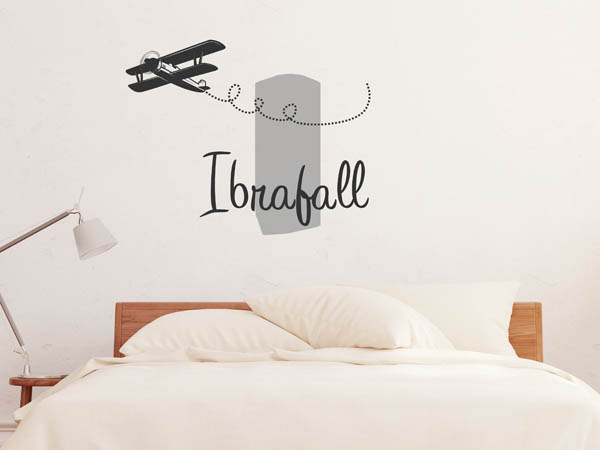 Wandtattoo Ibrafall mit Flugzeug