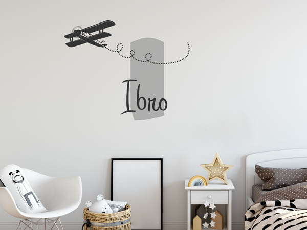 Wandtattoo Ibro mit Flugzeug