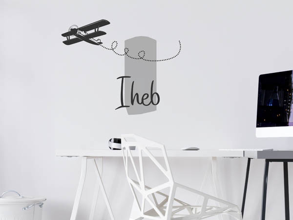 Wandtattoo Iheb mit Flugzeug
