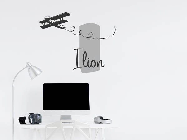Wandtattoo Ilion mit Flugzeug