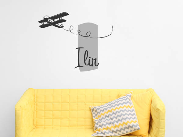 Wandtattoo Ilir mit Flugzeug