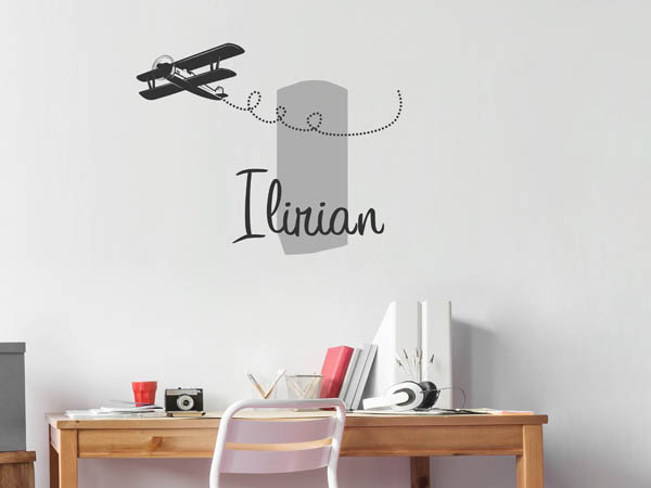 Wandtattoo Ilirian mit Flugzeug