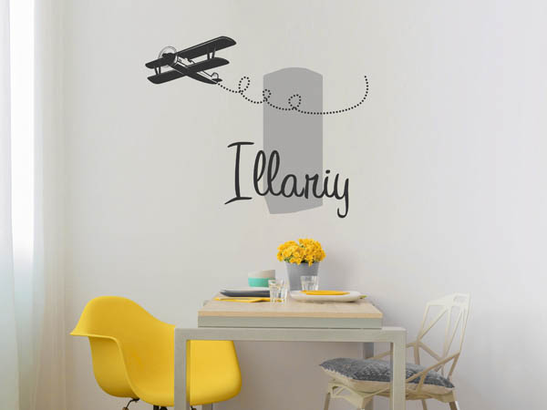 Wandtattoo Illariy mit Flugzeug