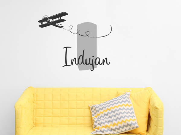 Wandtattoo Indujan mit Flugzeug
