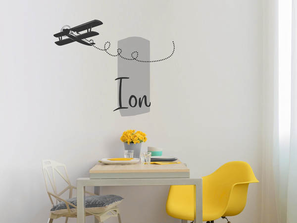 Wandtattoo Ion mit Flugzeug