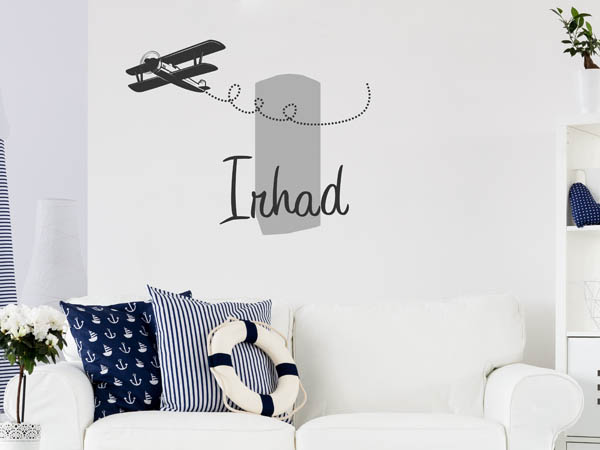 Wandtattoo Irhad mit Flugzeug