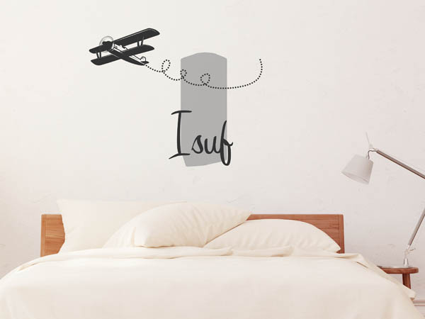 Wandtattoo Isuf mit Flugzeug