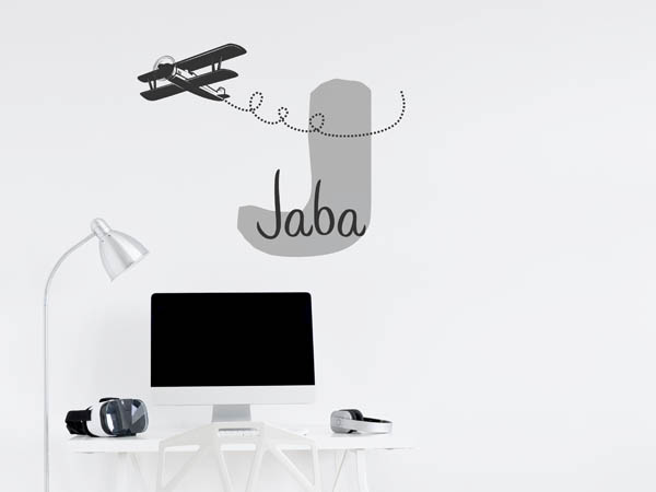 Wandtattoo Jaba mit Flugzeug