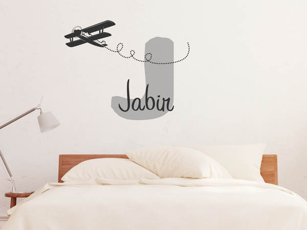 Wandtattoo Jabir mit Flugzeug